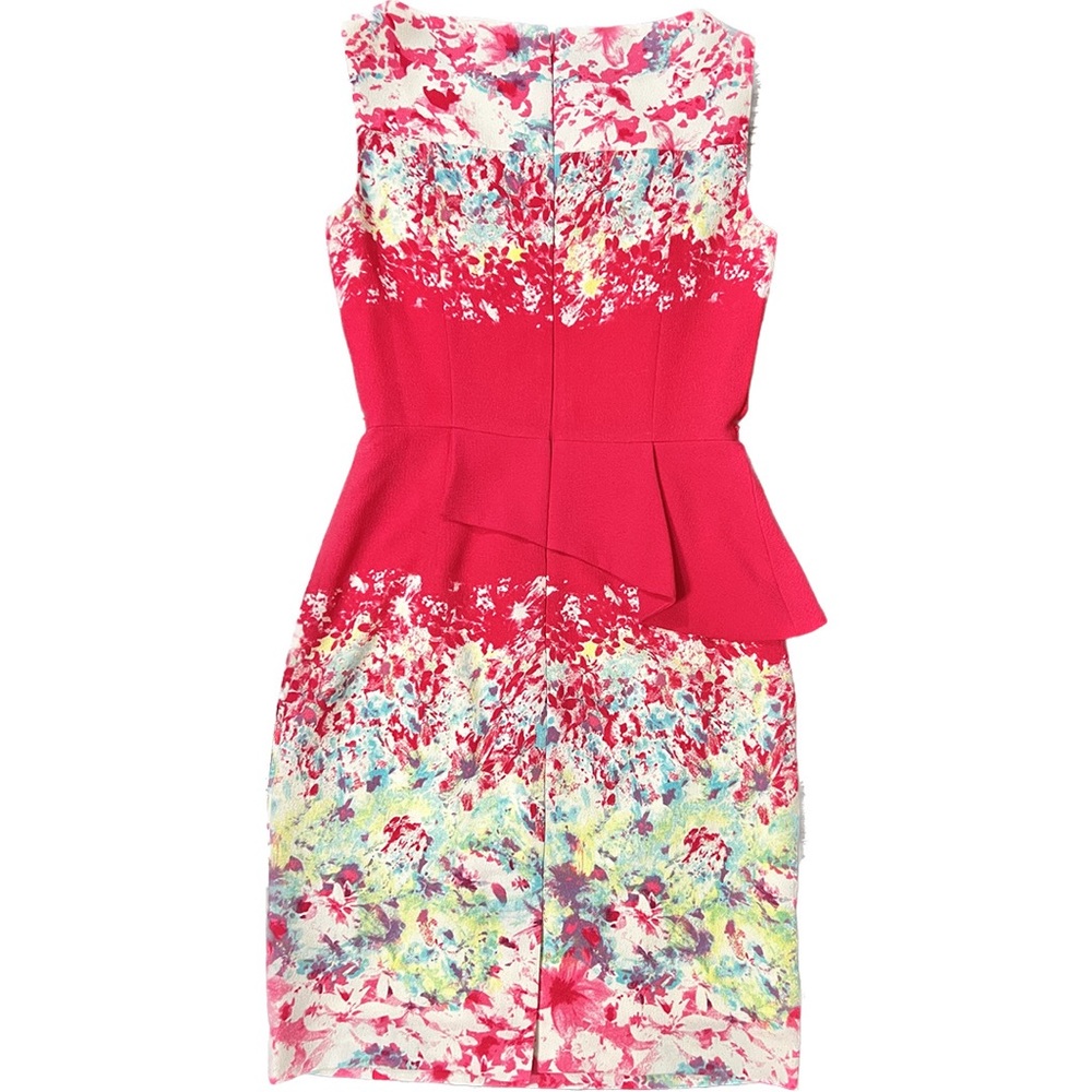 Antonio Melani Peplum Vibrant Watercolors Dress Size 2 - Picture 4 of 6